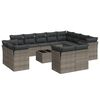 vidaXL 13 Piece Garden Sofa Set with Cushions Grey Poly Rattan