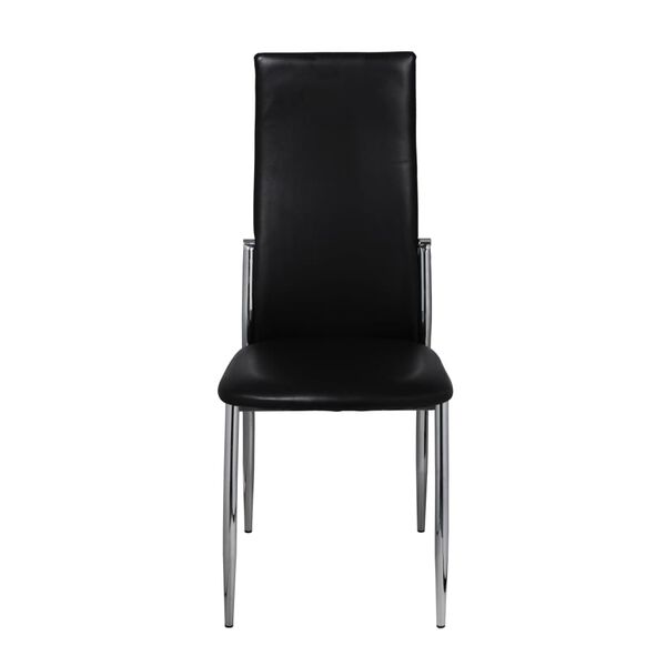 vidaXL Dining Chairs 2 pcs Black Faux Leather