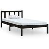 vidaXL Bed Frame without Mattress Black Solid Wood 100x200 cm