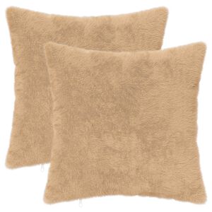 vidaXL Cushion Cover 2 pcs HEERLEN Cream 40 x 40 cm Faux Rabbit Fur