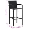 vidaXL Bar Stools 4 pcs Black Poly Rattan