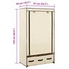 vidaXL Wardrobe Cream 87x49x159 cm Fabric
