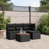 vidaXL 5 Piece Garden Sofa Set with Cushions Black Poly Rattan