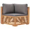 vidaXL Garden Corner Sofa with Grey Cushion Solid Teak Wood