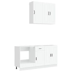 vidaXL Kitchen Unit PORTO 5 pcs White Engineered Wood