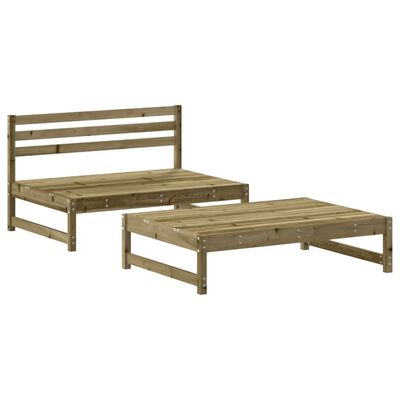 vidaXL 2 Piece Garden Lounge Set with Cushions Impregnated Wood Pine