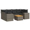 vidaXL 7 Piece Garden Sofa Set with Cushions Grey Poly Rattan