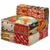 vidaXL 3-Seater Modular Pouffe Patchwork Fabric