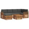 vidaXL Outdoor Sofa Set 7 pcs Natural and Anthracite Polyester