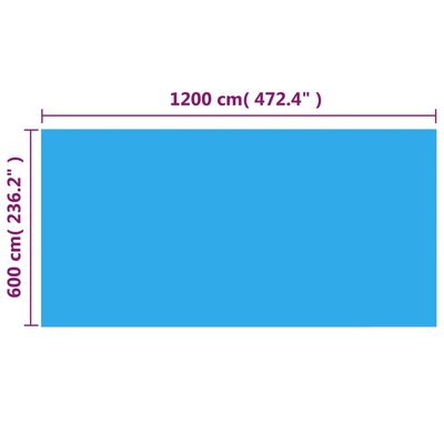 vidaXL Rectangular Pool Cover 1200x600 cm PE Blue