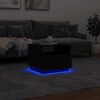 vidaXL Coffee Table with LED Lights Black 50x49x40 cm