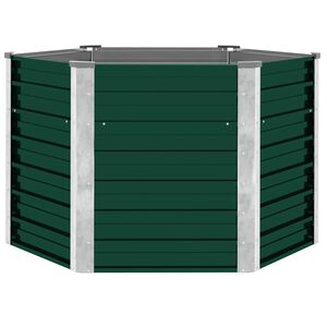vidaXL Garden Raised Bed Galvanised Steel 129x129x77 cm Green