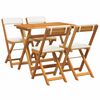 vidaXL Bistro Set with Cushion 5 pcs Oil Natural Solid Acacia Wood