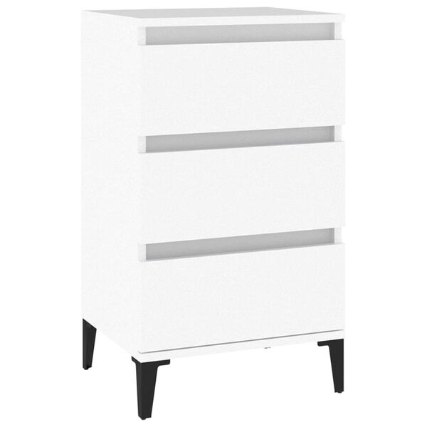vidaXL Bedside Cabinet White 40x35x70 cm Engineered Wood