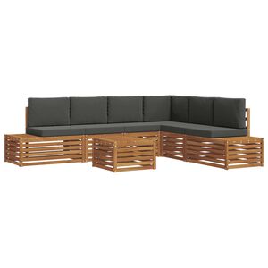 vidaXL 7 pcs Outdoor Sofa Set Solid Acacia Wood and Polyester