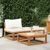 vidaXL 3 Piece Garden Lounge Set with Cream Cushions Solid Acacia Wood
