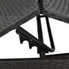 vidaXL Sun Lounger with Cushion Black Poly Rattan