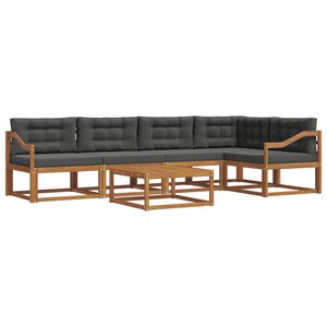 vidaXL Outdoor Sofa Set 6 pcs Natural and Anthracite