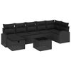 vidaXL Garden Sofa Set with Cushion 8 pcs Black Poly rattan