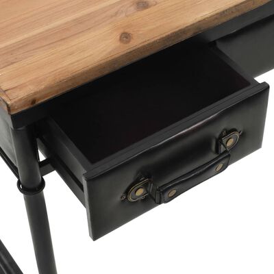 vidaXL Console Table MDF and Fir Wood 100x33.5x80 cm