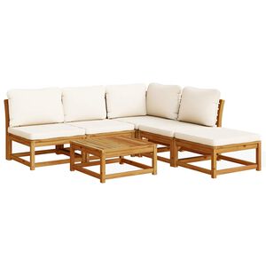 vidaXL 6 Piece Garden Lounge Set with Cushions Solid Wood Acacia