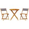 vidaXL 3 Piece Bistro Set Anthracite Fabric and Solid Wood