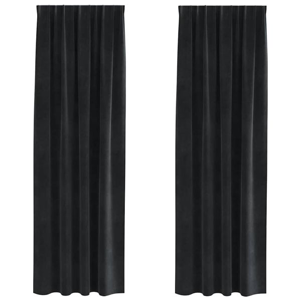 vidaXL Blackout Curtains 2 pcs Black 140 x 245 cm Velvet