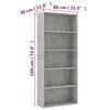 vidaXL 5-Tier Book Cabinet Concrete Grey 80x30x189 cm Engineered Wood