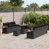 vidaXL Garden Sofa Set with Cushion 10 pcs Black