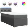 vidaXL Box Spring Bed with Mattress Light Grey King Single Fabric
