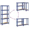 vidaXL 5-Layer Storage Shelf Blue Steel&Engineered Wood