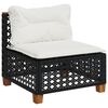 vidaXL 6 Piece Garden Sofa Set with Cushions Black Poly Rattan