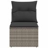 vidaXL Garden Sofa Armless with Cushions Grey Poly Rattan