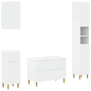 vidaXL 4 Piece Bathroom Cabinet Set DELFT White Engineered Wood
