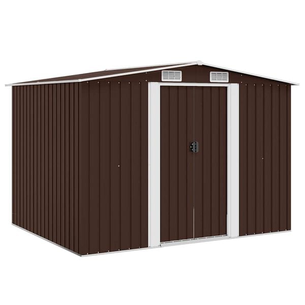 vidaXL Garden Storage Shed Brown 257x205x178 cm Steel