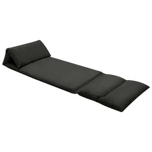 vidaXL Folding Floor Chair Black Microfibre