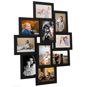 vidaXL Photo Frame | Black | MDF, PS | 10x15 cm | Modern | Photo Frame