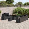 vidaXL Garden Sofa Set with Cushion 10 pcs Black Poly Rattan