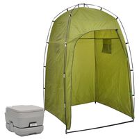 vidaXL Portable Camping Toilet with Tent 10+10 L