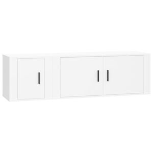 vidaXL 2 Piece TV Cabinet Set White Engineered Wood