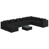 vidaXL 9 Piece Garden Lounge Set with Cushions Poly Rattan Black
