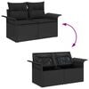 vidaXL Garden Sofa Set with Cushion with Storage Manual 7 pcs Black