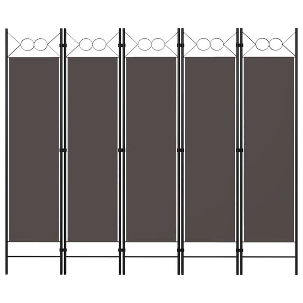 vidaXL 5-Panel Room Divider Anthracite 200x180 cm