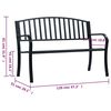 vidaXL Garden Bench Black 120 cm Steel