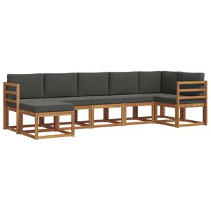 vidaXL Outdoor Sofa Set 7 pcs Natural and Anthracite