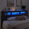 vidaXL LED Headboard Black 220x18.5x103.5 cm Engineered Wood