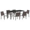 vidaXL Garden Dining Set 7 pcs Brown and Black PE Rattan