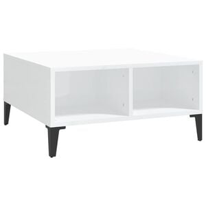 vidaXL Coffee Table | High gloss white | Engineered wood, metal | Standard