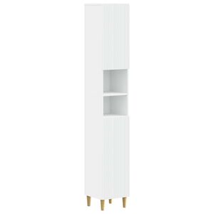 vidaXL Bathroom Cabinet with Open Shelf ARNHEM White 30 x 31 x 190 cm