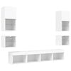 vidaXL 8 Piece TV Wall Units with LED White Engineered Wood